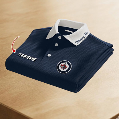 [SUPER SALE] NEW CUSTOMIZED NHL21 WPJ WINNIPEG JETS POLO SHIRT