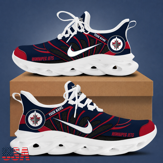 [SUPER SALE] NEW CUSTOMIZED NHL21 WPJ WINNIPEG JETS CLUNKY SNEAKERS