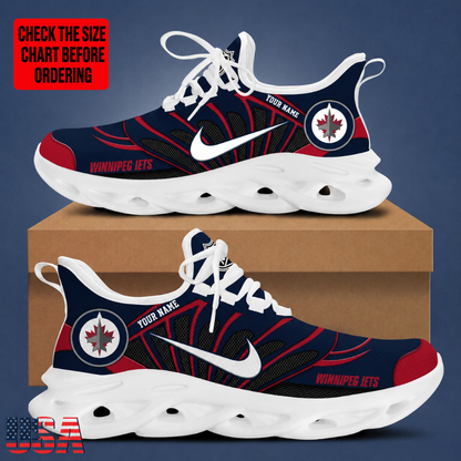 [SUPER SALE] NEW CUSTOMIZED NHL21 WPJ WINNIPEG JETS CLUNKY SNEAKERS