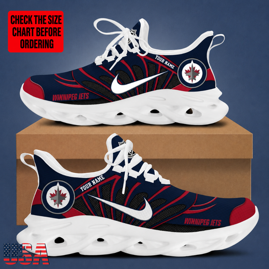 [SUPER SALE] NEW CUSTOMIZED NHL21 WPJ WINNIPEG JETS CLUNKY SNEAKERS