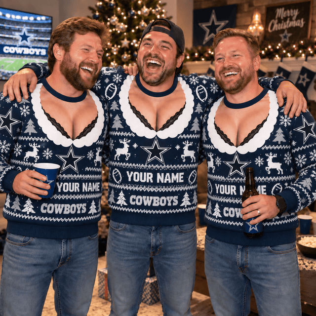 [SPECIAL OFFER] NEW CUSTOMIZED NFL21 DCB DALLAS COWBOYS FUNNY CHRISTMAS UNISEX SWEATSHIRT