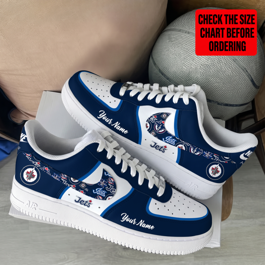 [SUPER SALE] NEW CUSTOMIZED NHL21 WPJ WINNIPEG JETS AF1 SHOES