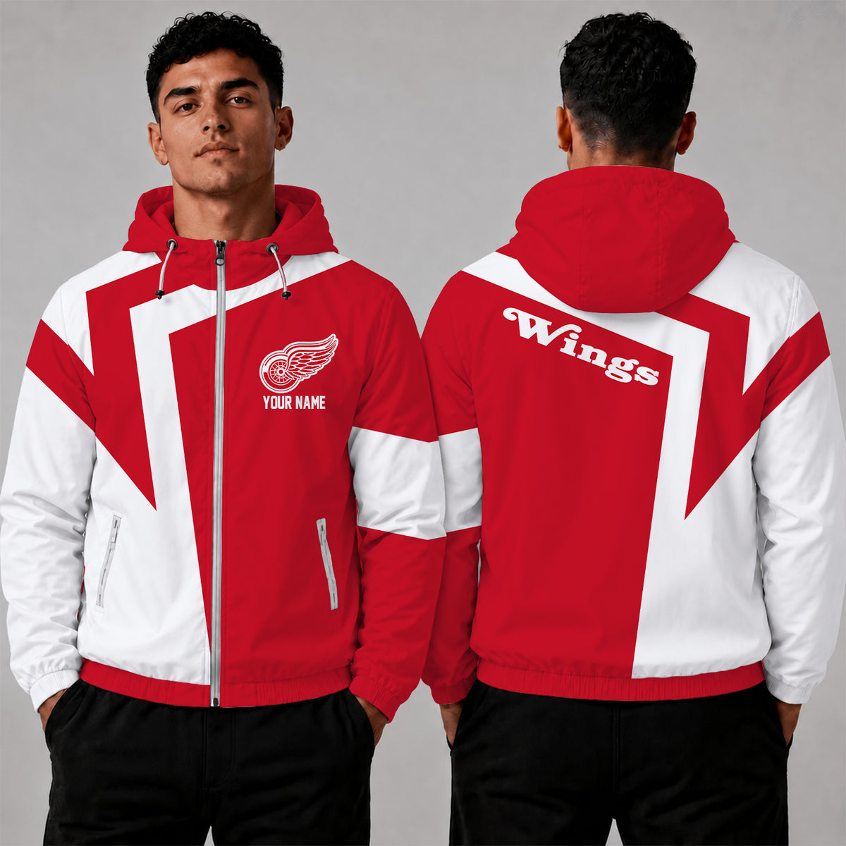 [SUPER SALE] NEW CUSTOMIZED NHL22 DRW DETROIT RED WINGS WINDBREAKER JACKET