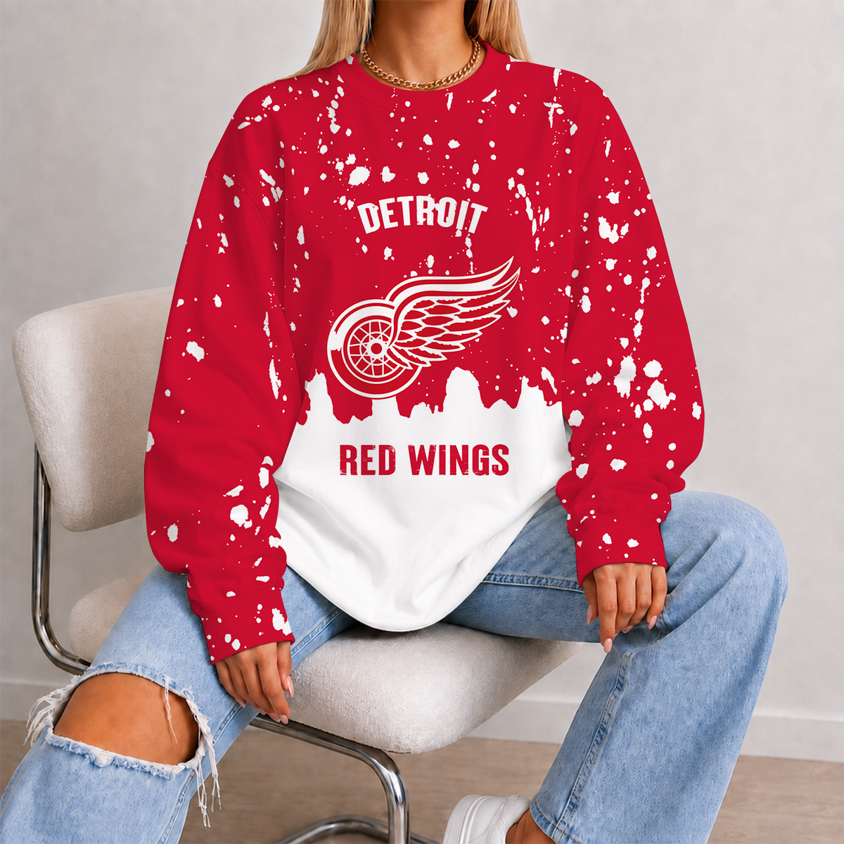 [SUPER SALE] NEW CUSTOMIZED NHL22 DRW DETROIT RED WINGS UNISEX SWEATSHIRT