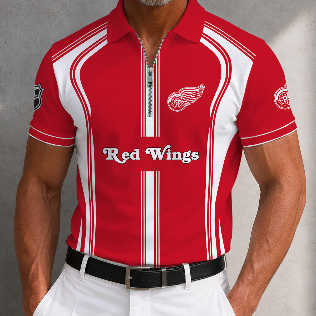 [SUPER SALE] NEW CUSTOMIZED NHL22 DRW DETROIT RED WINGS POLO SHIRT