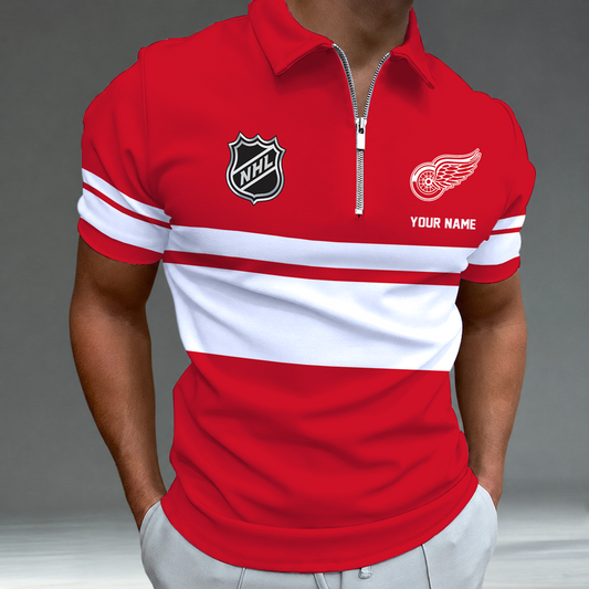 [SUPER SALE] NEW CUSTOMIZED NHL22 DRW DETROIT KHAKI WINGS POLO SHIRT