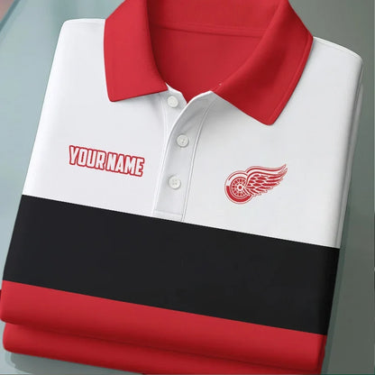 [SUPER SALE] NEW CUSTOMIZED NHL22 DRW DETROIT RED WINGS POLO SHIRT
