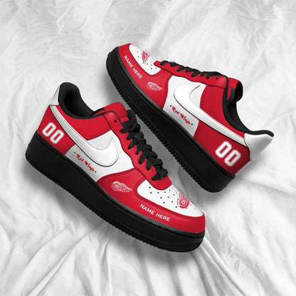 [SUPER SALE] NEW CUSTOMIZED NHL22 DRW DETROIT RED WINGS AF1 SHOES