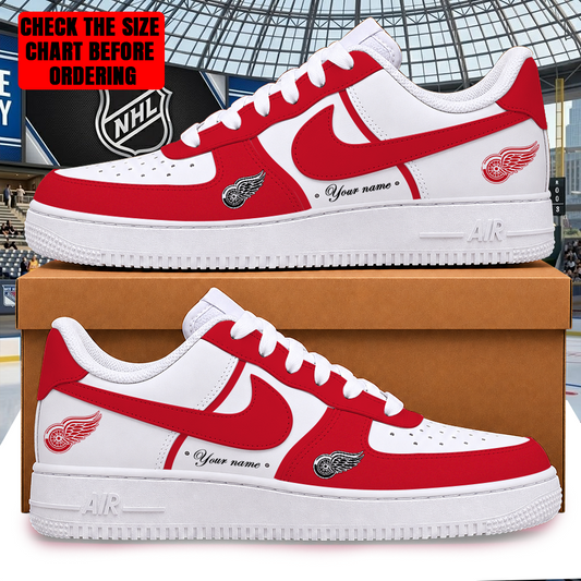 [SUPER SALE] NEW CUSTOMIZED NHL22 DRW DETROIT RED WINGS AF1 SHOES