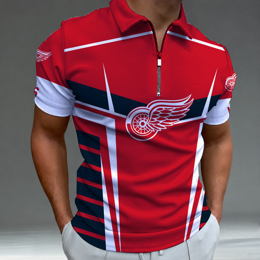 [SUPER SALE] NEW CUSTOMIZED NHL22 DRW DETROIT KHAKI WINGS POLO SHIRT