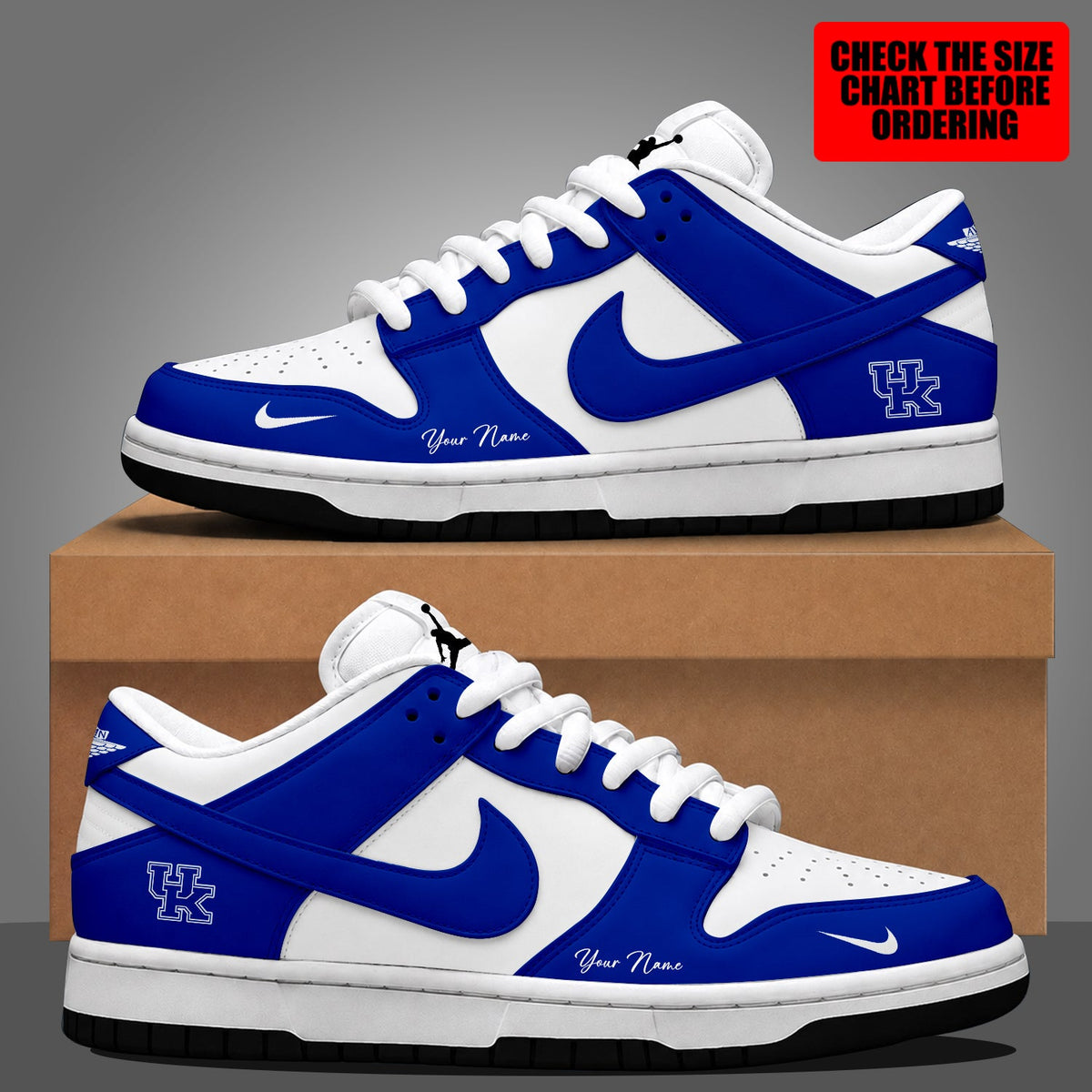 [FAN FAVORITE] NEW CUSTOMIZED NCAA MAM22 KEW KENTUCKY WILDCATS STRAPPY DUNK LOW SHOES