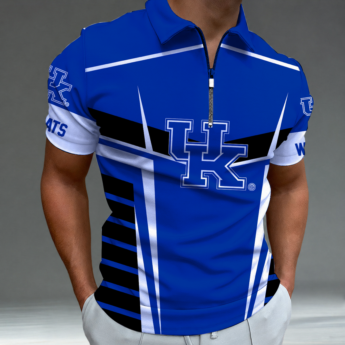 [FAN FAVORITE] NEW CUSTOMIZED NCAA MAM22 KEW KENTUCKY WILDCATS STRAPPY POLO SHIRT