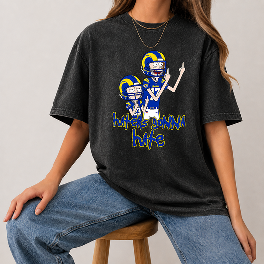[SPECIAL OFFER] NEW CUSTOMIZED NFL22 LAR LOS ANGELES RAMS FUNNY MULTICOLOR WASHED TEE