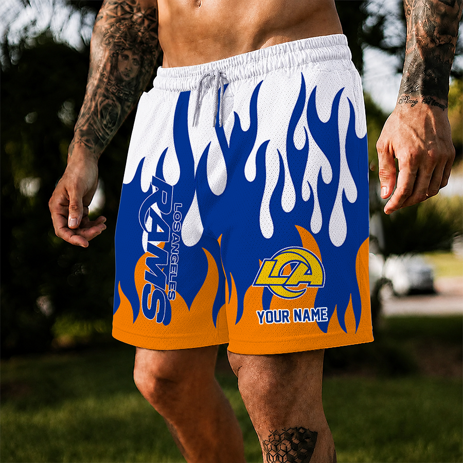 [SPECIAL OFFER] NEW CUSTOMIZED NFL22 LAR LOS ANGELES RAMS SHORT PANTS