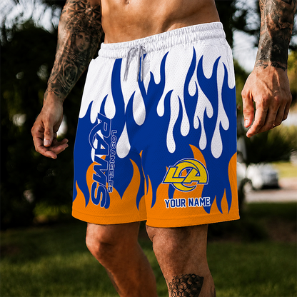 [SPECIAL OFFER] NEW CUSTOMIZED NFL22 LAR LOS ANGELES RAMS SHORT PANTS