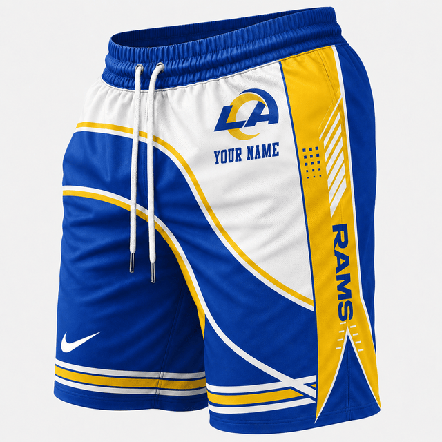 [SPECIAL OFFER] NEW CUSTOMIZED NFL22 LAR LOS ANGELES RAMS SHORT PANTS