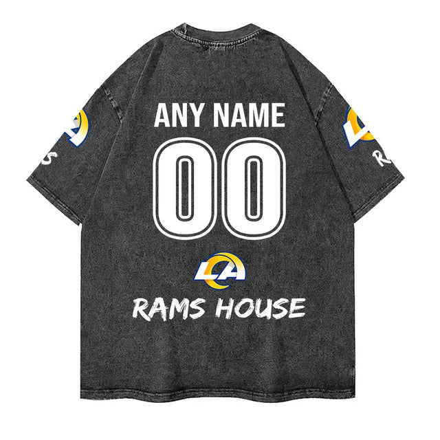 [SPECIAL OFFER] NEW CUSTOMIZED NFL22 LAR LOS ANGELES RAMS FUNNY MULTICOLOR WASHED TEE