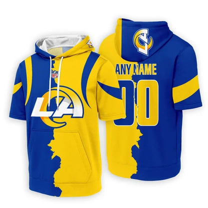 [SPECIAL OFFER] NEW CUSTOMIZED NFL22 LAR LOS ANGELES RAMS SHORT SLEEVE HOODIE T-SHIRT
