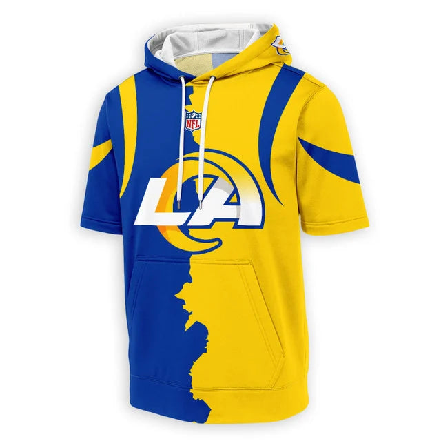 [SPECIAL OFFER] NEW CUSTOMIZED NFL22 LAR LOS ANGELES RAMS SHORT SLEEVE HOODIE T-SHIRT