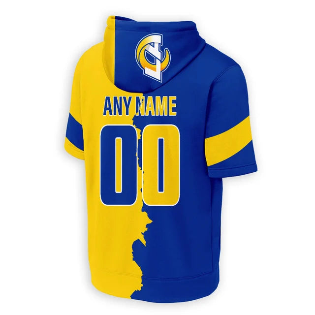 [SPECIAL OFFER] NEW CUSTOMIZED NFL22 LAR LOS ANGELES RAMS SHORT SLEEVE HOODIE T-SHIRT