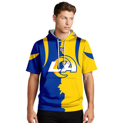 [SPECIAL OFFER] NEW CUSTOMIZED NFL22 LAR LOS ANGELES RAMS SHORT SLEEVE HOODIE T-SHIRT