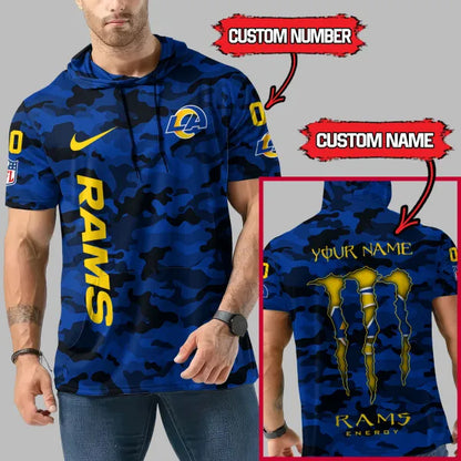 [HOT DEAL] NEW CUSTOMIZED NFL22 LAR LOS ANGELES RAMS SHORT SLEEVE HOODIE