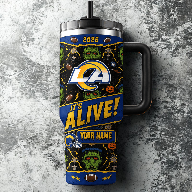 [SPECIAL OFFER] NEW CUSTOMIZED NFL22 LAR LOS ANGELES RAMS HALLOWEEN  40OZ TUMBLER