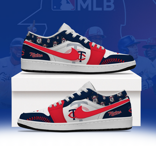 [FLASH SALE] NEW CUSTOMIZED MLB22 MTS MINNESOTA TWINS AIR JORDAN LOW SHOES