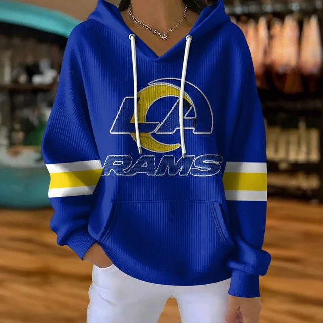[SPECIAL OFFER] NEW CUSTOMIZED NFL22 LAR LOS ANGELES RAMS RIBBED HOODIE & SWEATSHIRT