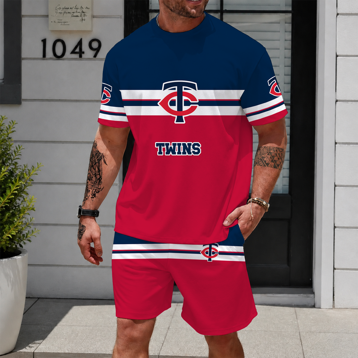 [FLASH SALE] NEW CUSTOMIZED MLB22 MTS MINNESOTA TWINS UNISEX T-SHIRT & SHORTS SET