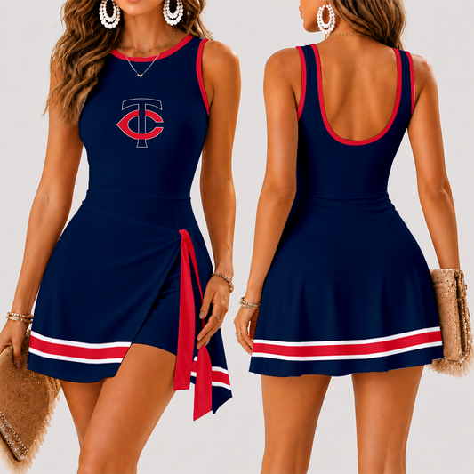 [FLASH SALE] NEW CUSTOMIZED MLB22 MTS MINNESOTA TWINS WOMEN'S SUMMER SKORT DRESS