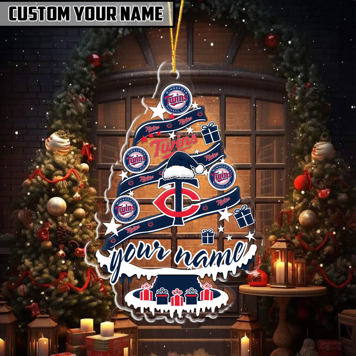 [FLASH SALE] NEW CUSTOMIZED MLB22 MTS MINNESOTA TWINS CHRISTMAS ACRYLIC ORNAMENT