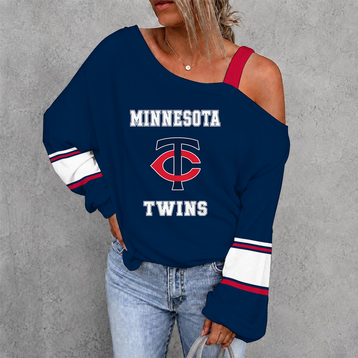 [FLASH SALE] NEW CUSTOMIZED MLB22 MTS MINNESOTA TWINS DROP SHOULDER SWEATSHIRT