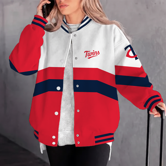 [FLASH SALE] NEW CUSTOMIZED MLB22 MTS MINNESOTA TWINS SATIN VARSITY & BASEBALL JACKET