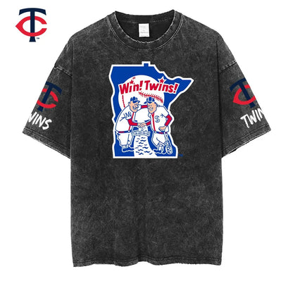 [FLASH SALE] NEW CUSTOMIZED MLB22 MTS MINNESOTA TWINS MULTICOLOR WASHED TEE