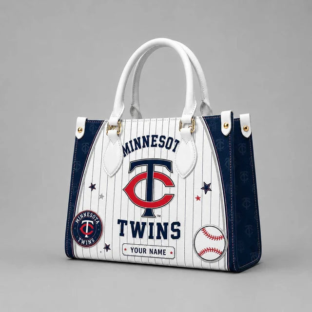 [FLASH SALE] NEW CUSTOMIZED MLB22 MTS MINNESOTA TWINS LEATHER HANDBAG