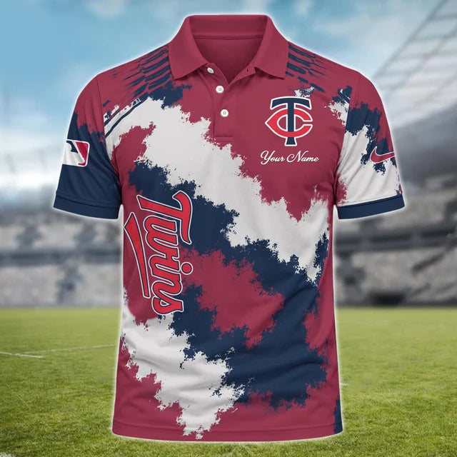 [FLASH SALE] NEW CUSTOMIZED MLB22 MTS MINNESOTA TWINS MULTICOLOR POLO SHIRT