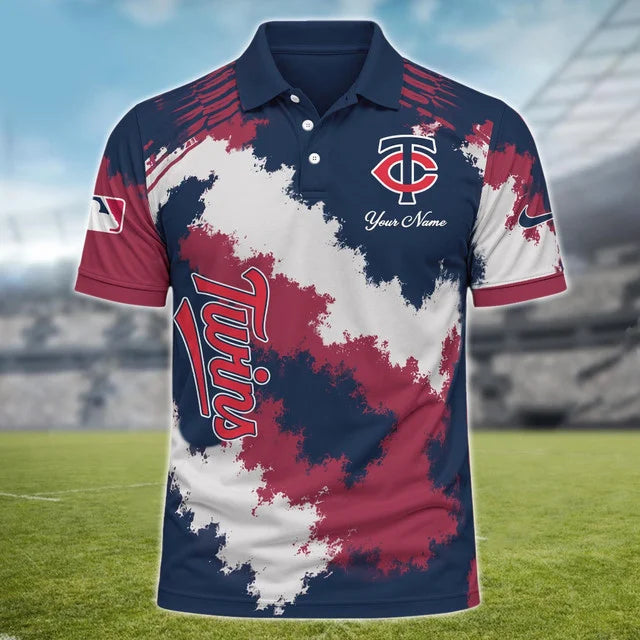 [FLASH SALE] NEW CUSTOMIZED MLB22 MTS MINNESOTA TWINS MULTICOLOR POLO SHIRT