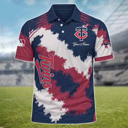 [FLASH SALE] NEW CUSTOMIZED MLB22 MTS MINNESOTA TWINS MULTICOLOR POLO SHIRT