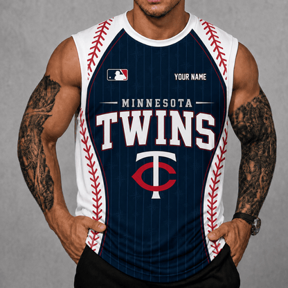 [FLASH SALE] NEW CUSTOMIZED MLB22 MTS MINNESOTA TWINS TANK TOP & GYM SHIRT