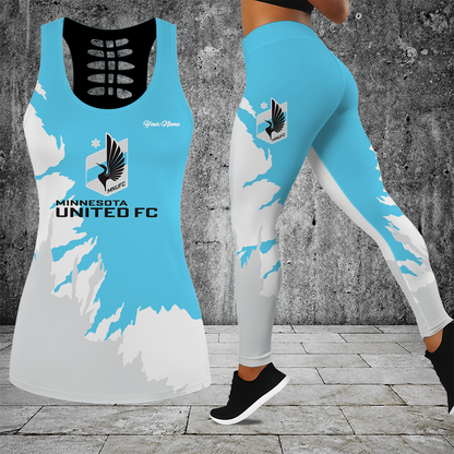 [FAN EXCLUSIVE] NEW CUSTOMIZED MLS22 MUF MINNESOTA UNITED FC HOLLOW TANK TOP & LEGGINGS SET
