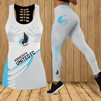 [FAN EXCLUSIVE] NEW CUSTOMIZED MLS22 MUF MINNESOTA UNITED FC HOLLOW TANK TOP & LEGGINGS SET