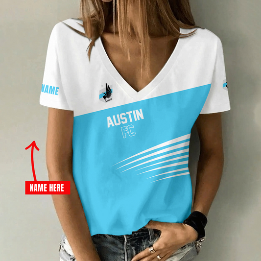 [FAN EXCLUSIVE] NEW CUSTOMIZED MLS22 MUF MINNESOTA UNITED FC V-NECK FEMALE SHIRT