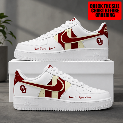 [FAN FAVORITE] NEW CUSTOMIZED NCAA CWS22 OUS OKLAHOMA SOONERS AF1 SHOES