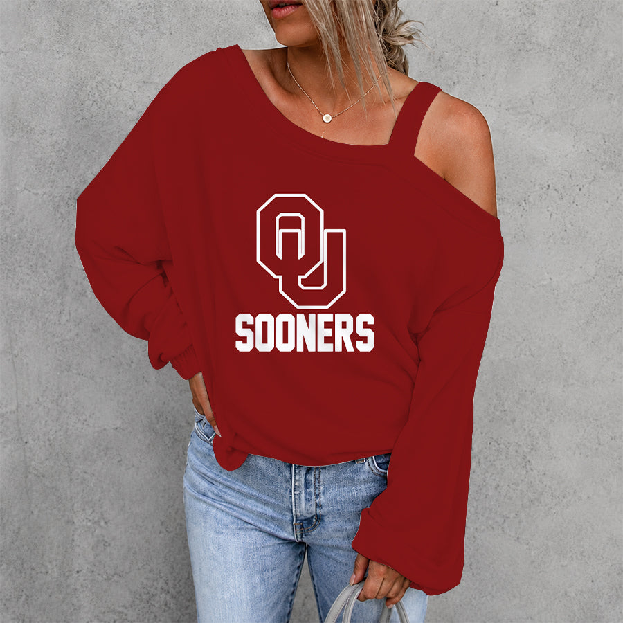 [FAN FAVORITE] NEW CUSTOMIZED NCAA CWS22 OUS OKLAHOMA SOONERS DROP SHOULDER SWEATSHIRT