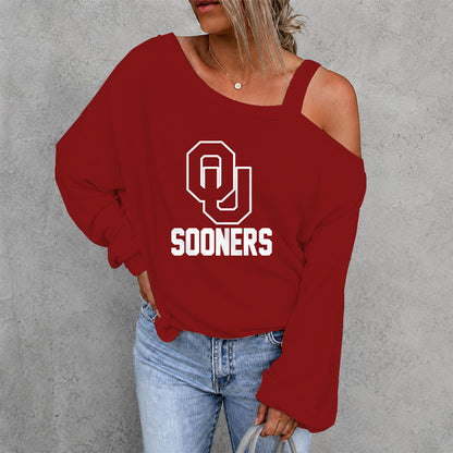 [FAN FAVORITE] NEW CUSTOMIZED NCAA CWS22 OUS OKLAHOMA SOONERS DROP SHOULDER SWEATSHIRT