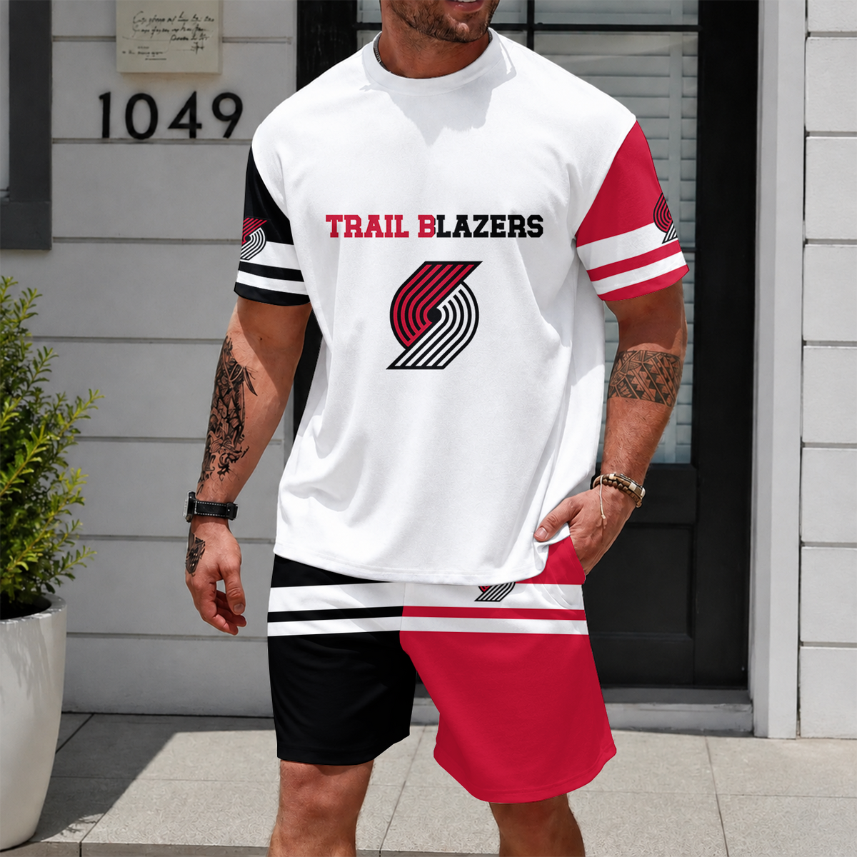 [HOT DEAL] NEW CUSTOMIZED NBA22 PTB PORTLAND TRAIL BLAZERS UNISEX T-SHIRT & SHORTS SET