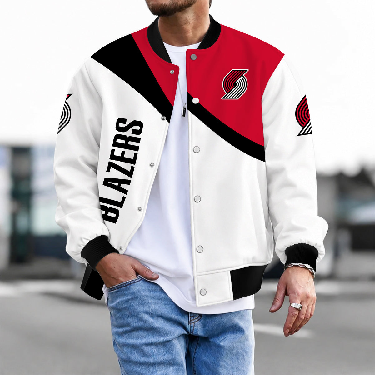 [HOT DEAL] NEW CUSTOMIZED NBA22 PTB PORTLAND TRAIL BLAZERS BASEBALL JACKET, SATIN VARSITY JACKET