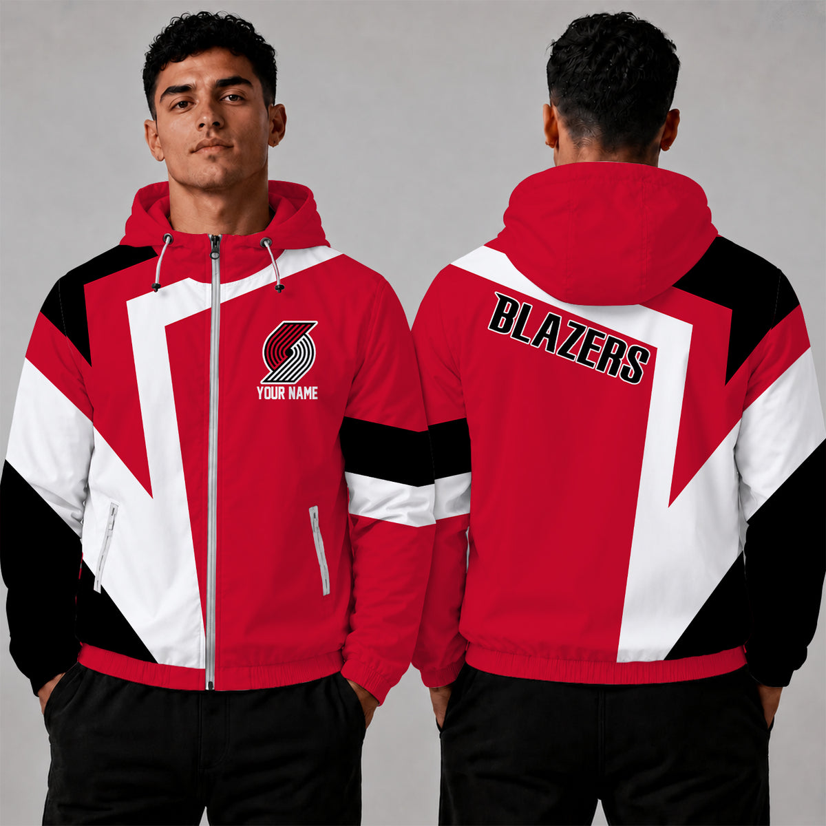 [HOT DEAL] NEW CUSTOMIZED NBA22 PTB PORTLAND TRAIL BLAZERS WINDBREAKER JACKET