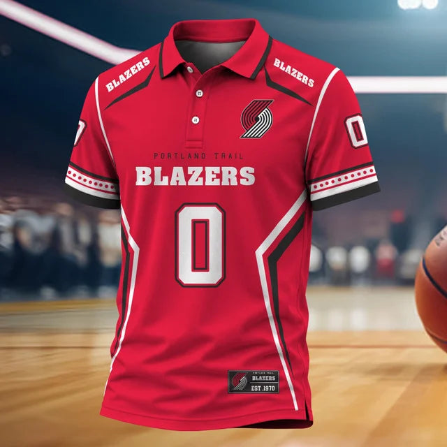 [HOT DEAL] NEW CUSTOMIZED NBA22 PTB PORTLAND TRAIL BLAZERS POLO SHIRT